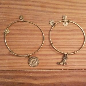 Gold Alex and Ani bracelets
